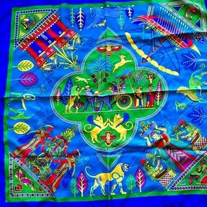 Hermes Scraf 34" square beautifl bold colors, made in France purchased in Paris.